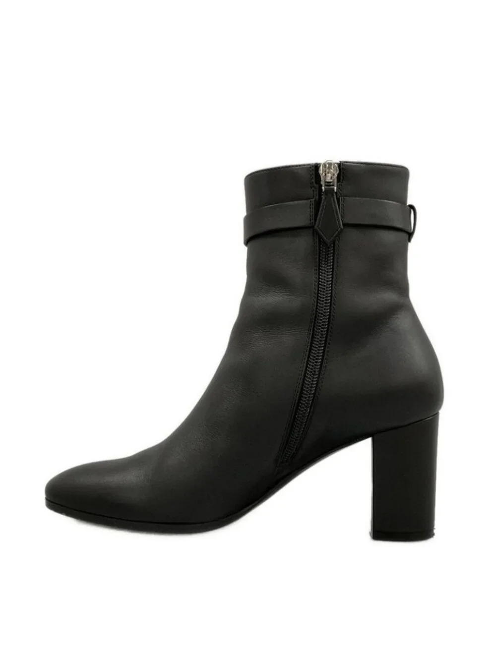 Hermes Short Boots 36.5 Saint Germain Black Silver Kelly Leather - Picture 3 of 14